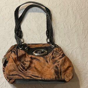 Sienna Ricchi Relic Black and Brown Patterned Shoulder Bag Multi pockets Brown/B